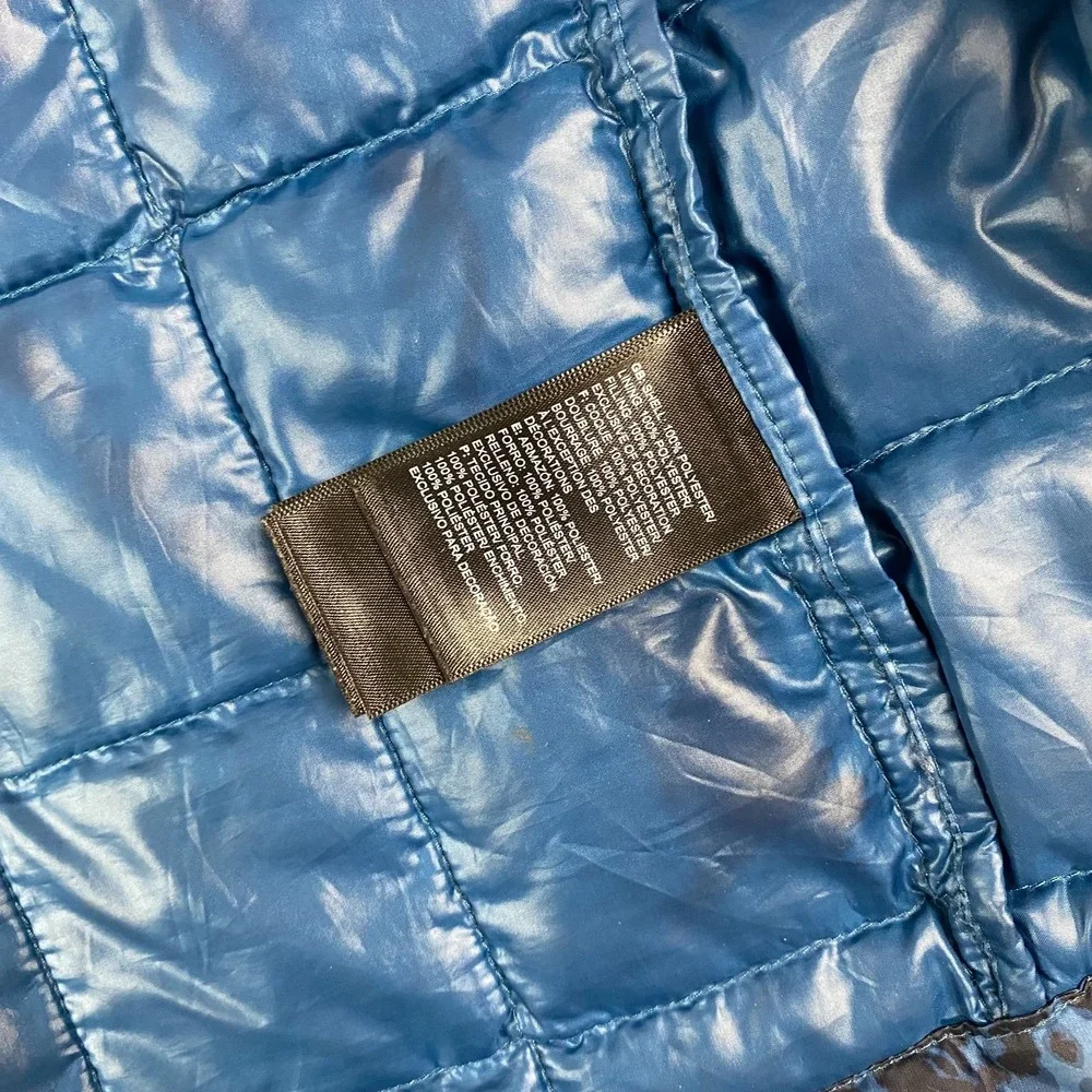 The North Face Mens Thermoball Puffer Jacket Large Blue Camo